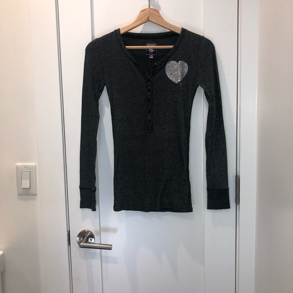 PINK Victoria's Secret Tops - Victoria’s Secret PINK Rhinestone Henley